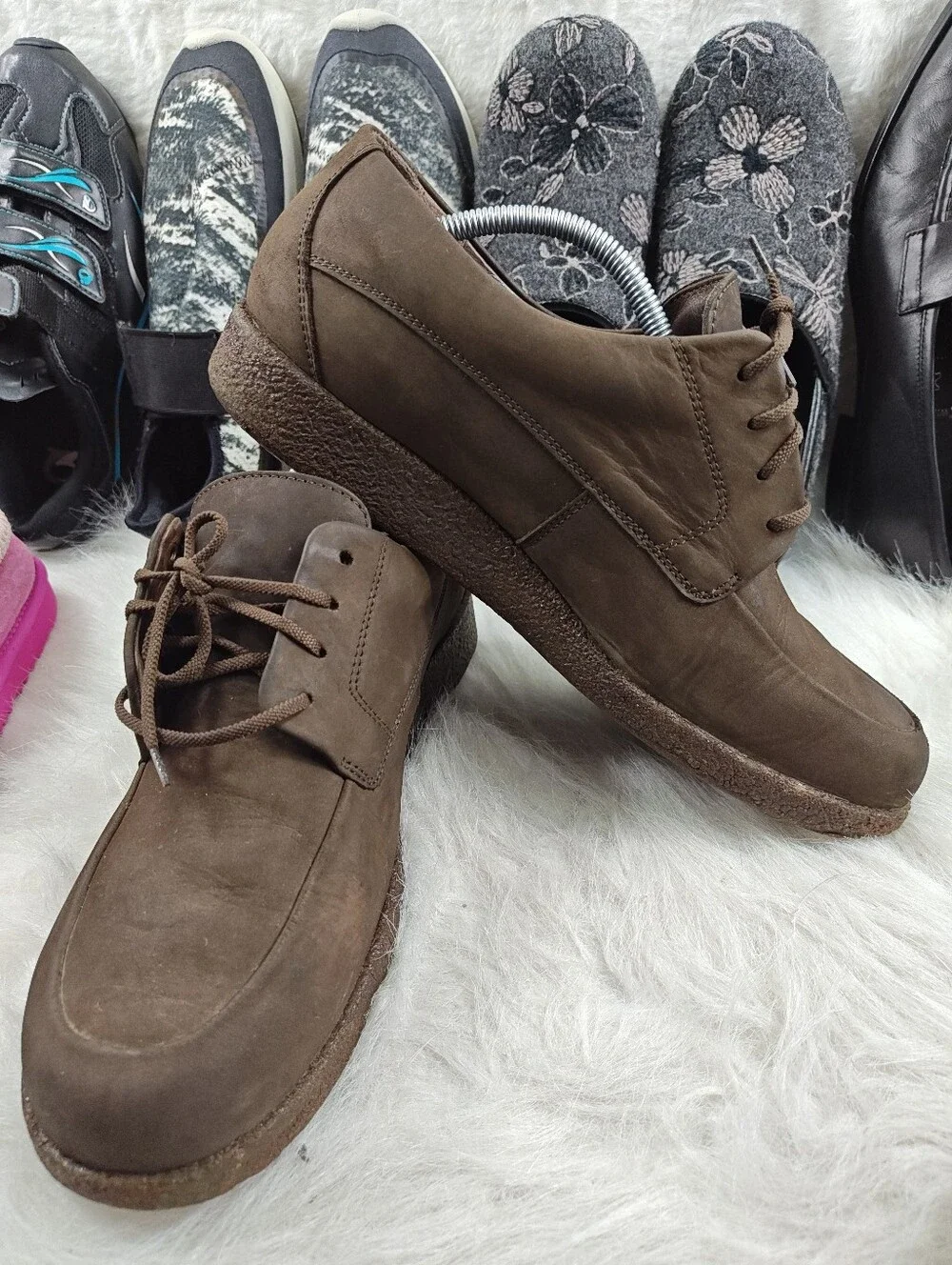Mephisto Latex 100% Naturel Brown Leather Lace-Up Shoes Men's Size 11